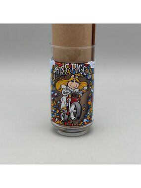 Great Muppet Caper Glass Miss Piggy Motorcycle 1981 McDonalds Collectible